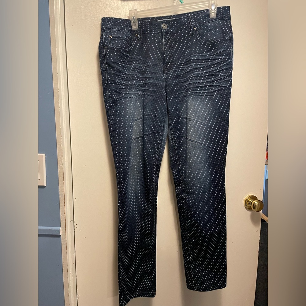 Royalty YMI Polka Dot Blue Jeans Women’s Jeans Size 12